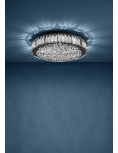 Plafón LED redondo cristal base negra Ø41 cm - Eglo Balparda 2