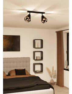 Ceiling lamp 2 lights black steel and copper - EGLO Carlton7 2