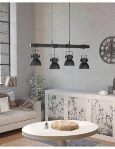 Lámpara colgante 4 luces acero negro - Eglo Shirebrook 2