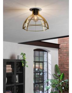 Golden steel ceiling lamp cage type - EGLO Stillington 2