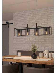 Black steel grid table lamp - EGLO Catterick 2