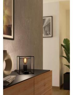 Black steel grid table lamp - EGLO Catterick 2