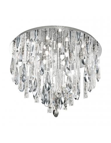 EGLO 93433 - CALAONDA Glass Ceiling Light in Chrome Stainless Steel and Crystal