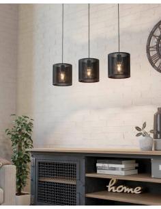 3 light black steel pendant lamp - EGLO Manby 2