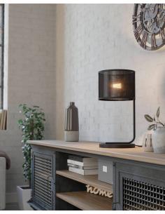 Lámpara de mesa acero negro Ø 24 cm - Eglo Manby 2