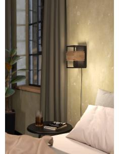 Rustic black steel wall light - EGLO Evesham 2