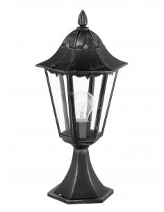 EGLO 93462 - NAVEDO Wall Lamp in Black Cast Aluminum, Silver-patina and Glass