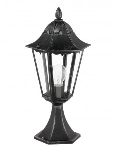 EGLO 93462 - NAVEDO Wall Lamp in Black Cast Aluminum, Silver-patina and Glass