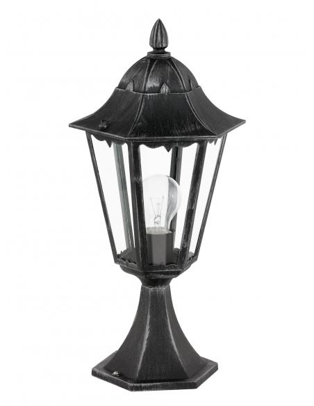 EGLO 93462 - NAVEDO Wall Lamp in Black Cast Aluminum, Silver-patina and Glass