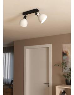 2-light gray steel spotlight with black base - EGLO Matlock 2