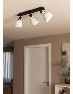 3-light gray steel spotlight with black base - EGLO Matlock 2