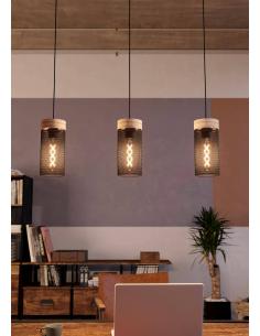 3-light hanging lamp black steel - EGLO Kilnsdale 2