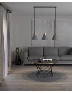 3-light pendant lamp steel gray and gold - EGLO Twick 2
