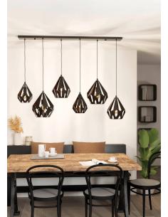 6-light pendant lamp black steel - EGLO Carlton2 2