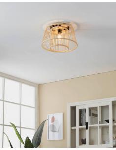 Brown wooden ceiling lamp - EGLO Hykeham 2