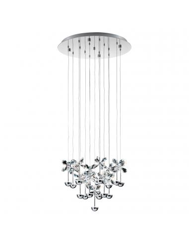 EGLO 93662 - PIANOPOLI LED pendant lamp in chrome stainless steel and Glass