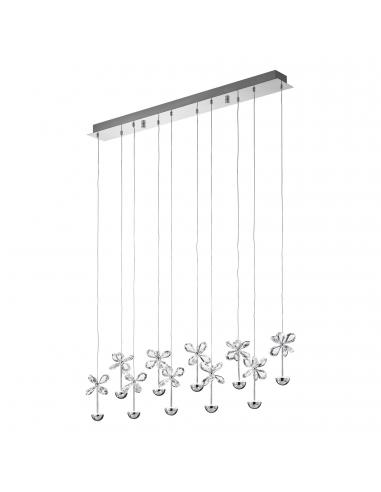 EGLO 93663 - PIANOPOLI LED pendant lamp in stainless steel chrome and Glass