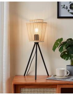 Lámpara de mesa madera marrón - Eglo Hykeham 2