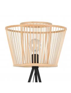 Brown wooden floor lamp - EGLO Hykeham 2