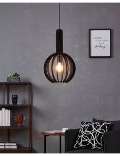 Black wooden pendant lamp - EGLO Velasco 2