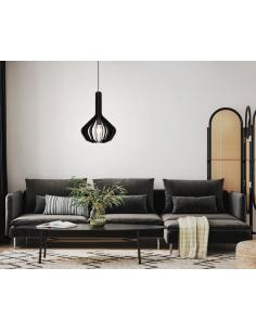 Black wood pendant lamp - EGLO Velasco 2