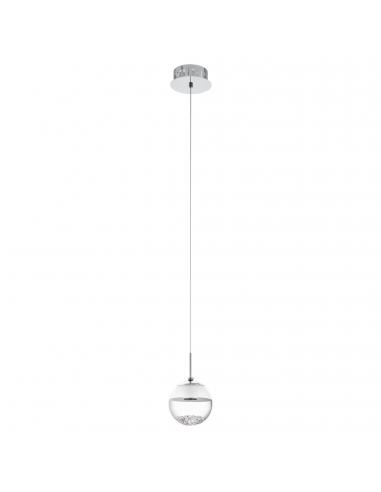 EGLO 93708 - MONTEFIO 1 LED pendant lamp in Chrome Steel and Glass, glass