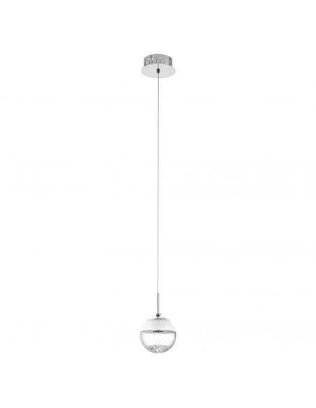 EGLO 93708 - MONTEFIO 1 LED pendant lamp in Chrome Steel and Glass, glass