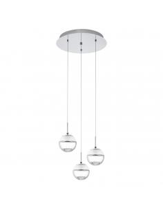 EGLO 93709 - MONTEFIO 1 Lámpara colgante LED en Acero cromo y Vidrio, cristal