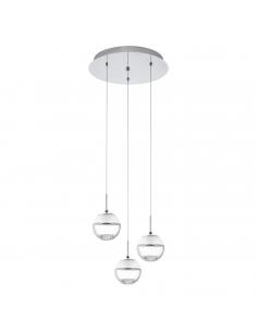 EGLO 93709 - MONTEFIO 1 LED pendant lamp in Chrome Steel and Glass, glass