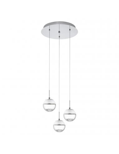 EGLO 93709 - MONTEFIO 1 LED pendant lamp in Chrome Steel and Glass, glass