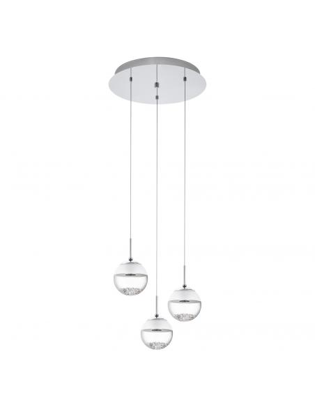 EGLO 93709 - MONTEFIO 1 LED pendant lamp in Chrome Steel and Glass, glass