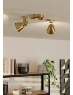 Ceiling lamp 2 lights GU10 gold steel - EGLO Seras 2