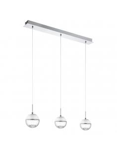 EGLO 93784 - MONTEFIO 1 Lámpara colgante LED en Acero cromo y Vidrio, cristal