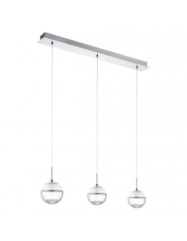 EGLO 93784 - MONTEFIO 1 LED pendant lamp in Chrome Steel and Glass, glass