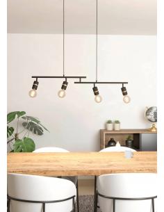 4-light pendant lamp black steel spotlights - EGLO Lurone 2