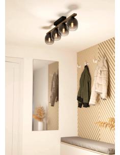 Lámpara de techo 4 luces cristal ahumado - Eglo Filago 2