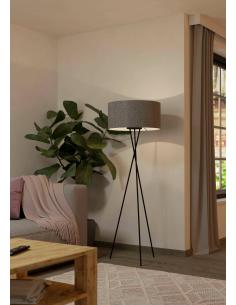 Grey textile floor lamp tripod - EGLO Fondachelli 2