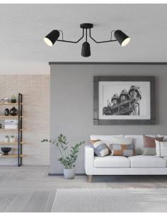 3-light ceiling lamp black steel - EGLO Loreto 2
