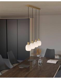 Lámpara colgante 4 luces cristal dorada - Eglo Manzanares 2