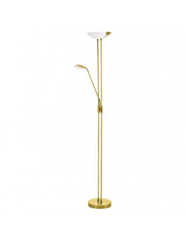 EGLO 93877 - BAYA LED LED floor lamp in Steel, brass and Glass, plastic