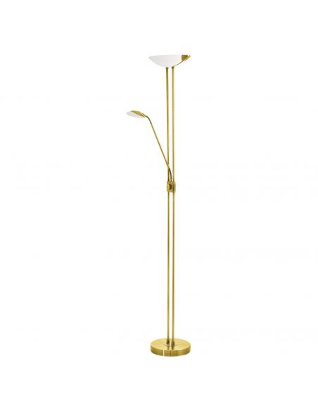 EGLO 93877 - BAYA LED LED floor lamp in Steel, brass and Glass, plastic