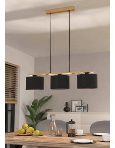 3-light hanging lamp textile and wood - EGLO Castralvo 2