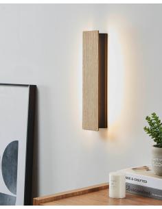 Aplique de pared LED acero y madera - Eglo Zubialde 2