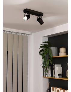 2 adjustable light spotlight GU10 black steel - EGLO Sorego 2