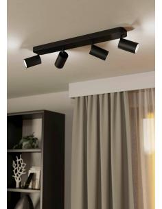 4-light GU10 black steel spotlight - EGLO Telimbelaz 2