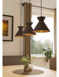 Lámpara colgante 3 luces gris con dorado - Eglo Nastasia 2