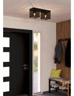 Lámpara de techo 2 luces acero negro - Eglo Piedritas 2