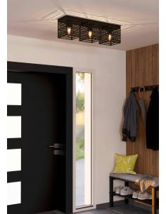 Lámpara de techo 3 luces acero negro - Eglo Piedritas 2