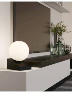Opaline glass table lamp with black base - EGLO Bilbana 2