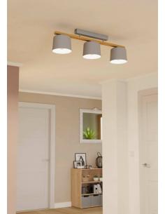 3-light gray wood ceiling lamp - EGLO Mariel 2